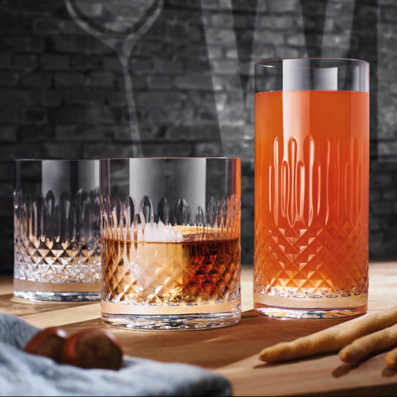 Diamante Bicchiere Bibita 48 cl In Vetro Set 6 Pz