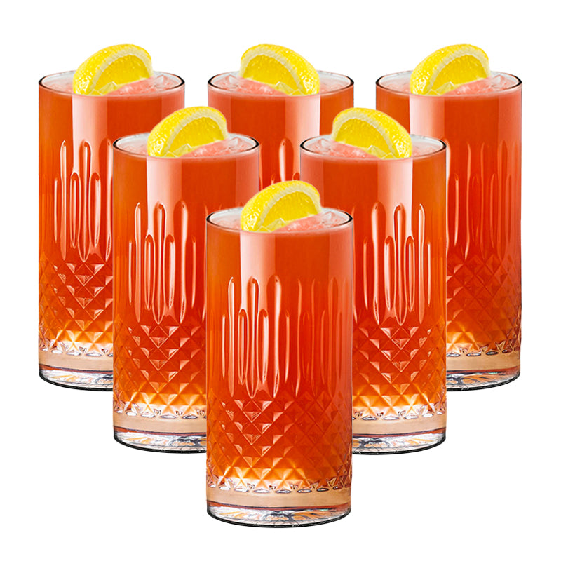 Diamante Bicchiere Bibita 48 cl In Vetro Set 6 Pz