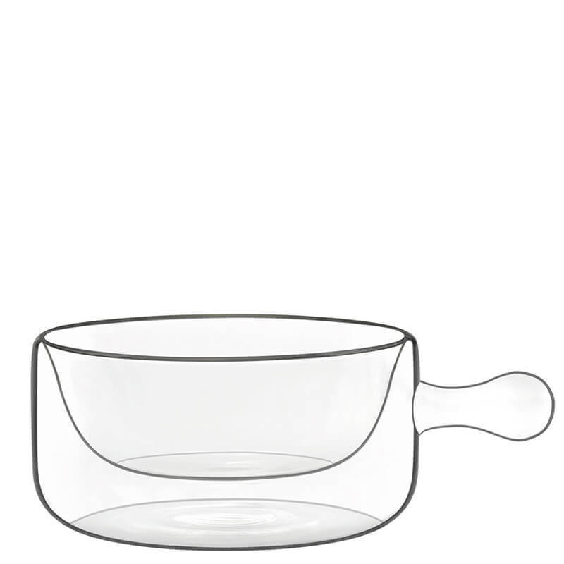 Thermic Glass Food & Design Tegamino Monoporzione Con Manici 25 cl In Vetro Termico Borosilicato Set 2 Pz