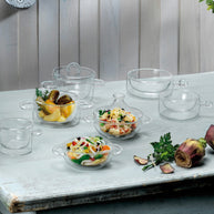 Thermic Glass Food & Design Tegamino Monoporzione Con Manici 25 cl In Vetro Termico Borosilicato Set 2 Pz