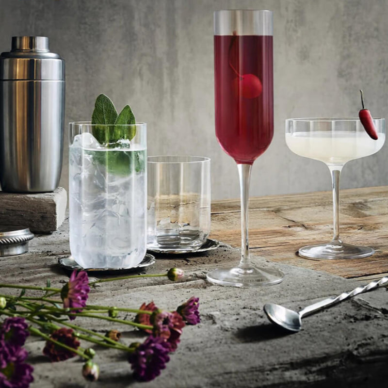 Jazz Bicchiere Cocktail Long Drink 45 cl In Vetro Set 4 Pz