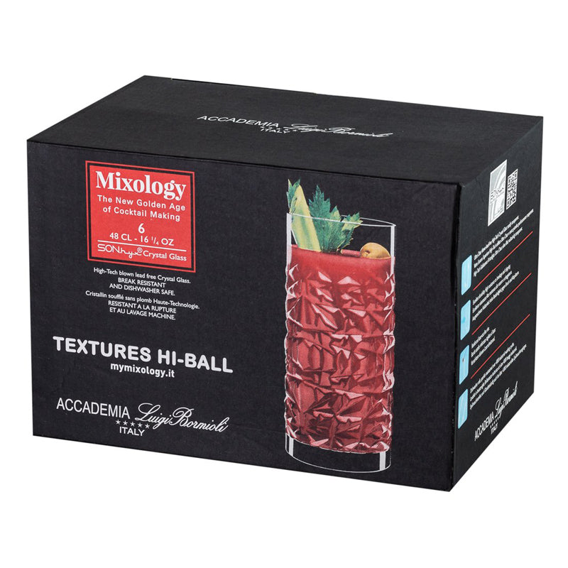 Mixology Texture Verre À Highball 48 cl Lot 6 Pcs