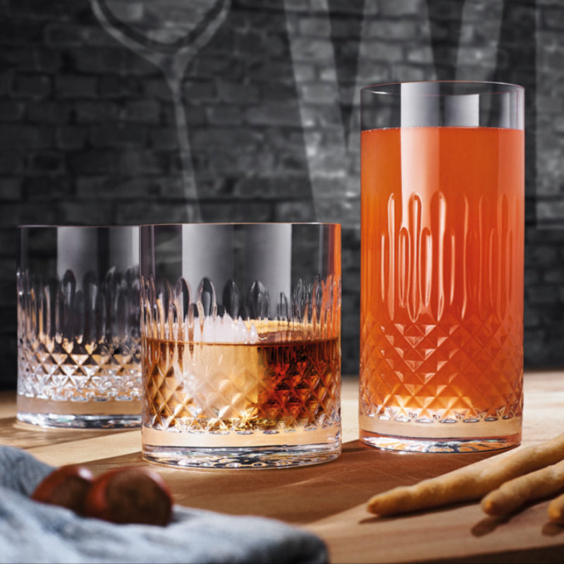 Diamante Bicchiere Whisky DOF 38 cl In Vetro Set 4 Pz