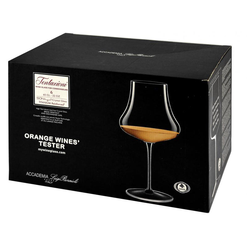 Tentazioni Tester Verre À Vin Blanc Orange 65 cl Lot 6 Pcs