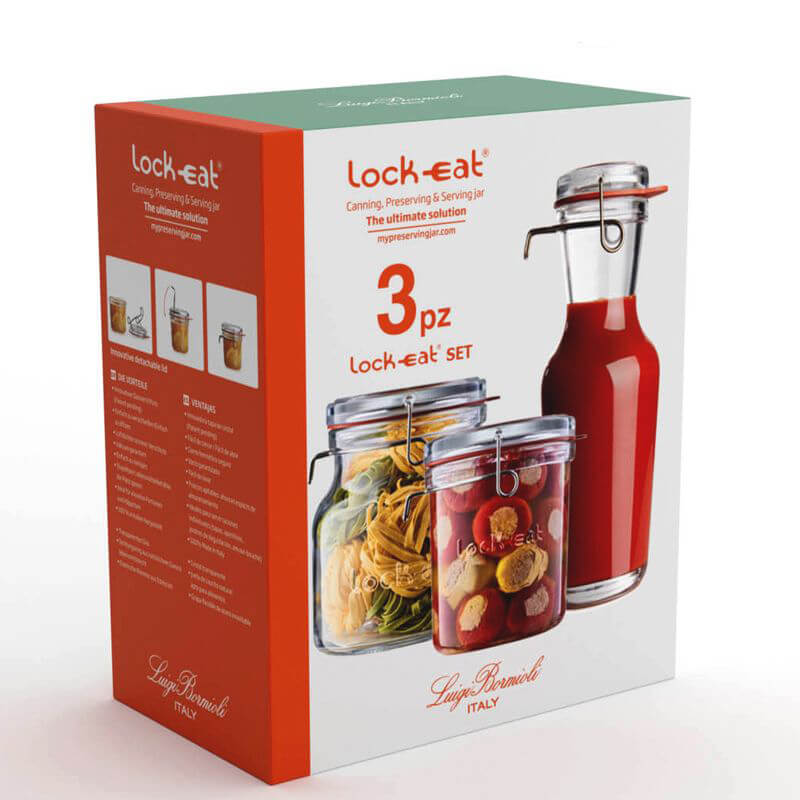 Lock Eat Set of Jars with Hermetic Lid Set 3 Pcs