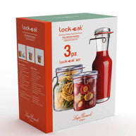 Lock Eat Set of Jars with Hermetic Lid Set 3 Pcs