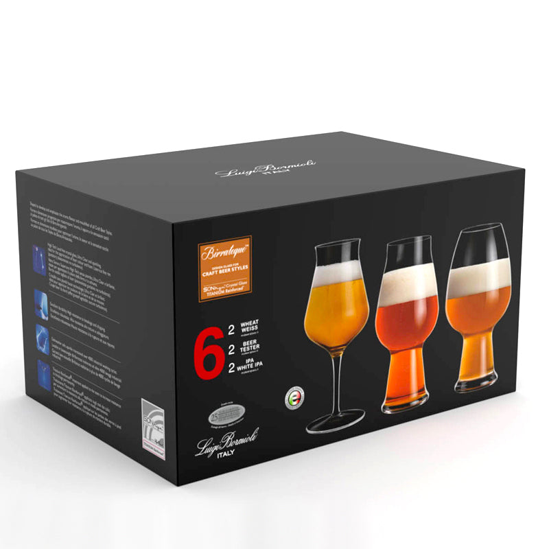 Birrateque Set Bicchieri Birra In Vetro Set 6 Pz