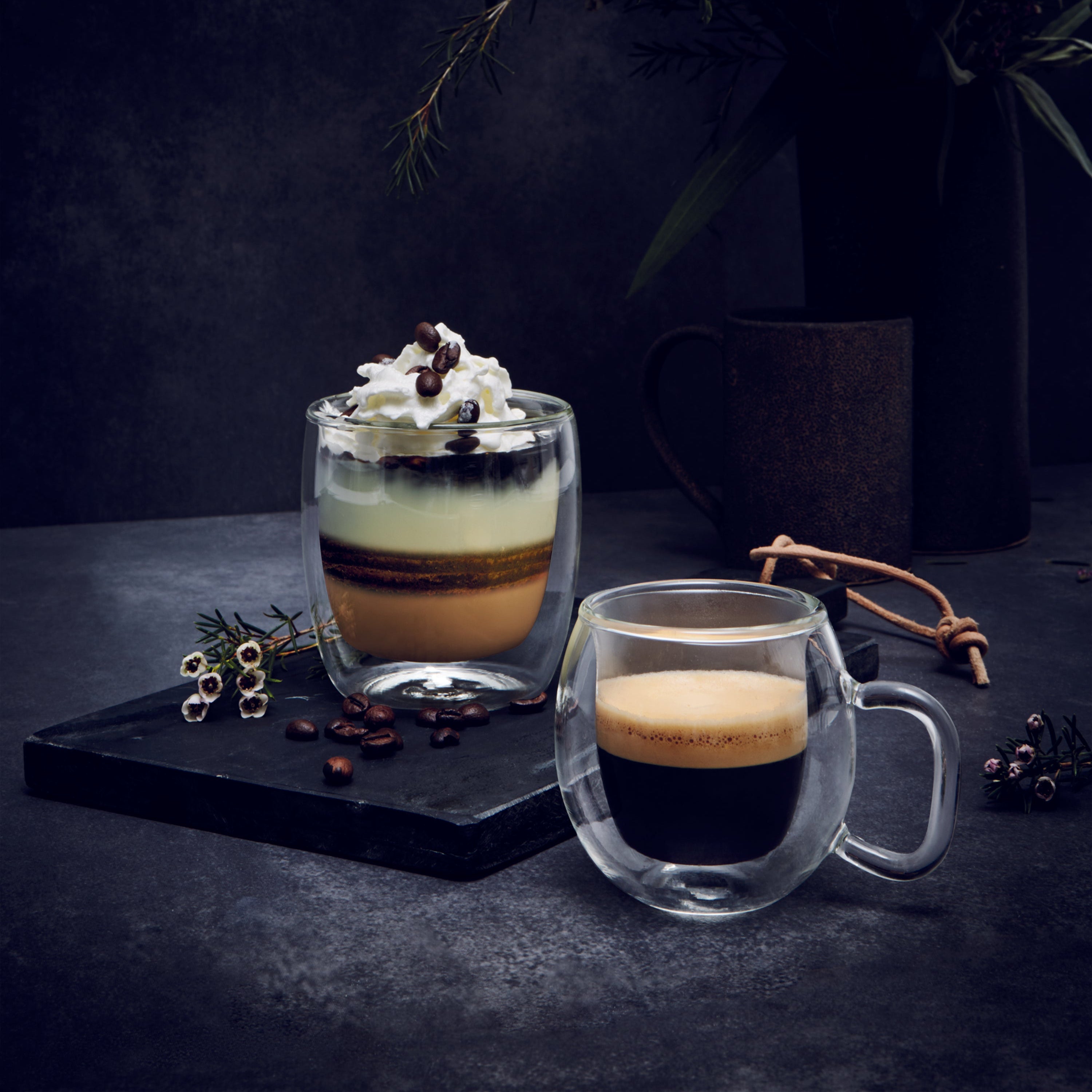 Thermic Glass Drink & Design Caffe Supremo Tazza Caffè 30 cl In Vetro Termico Borosilicato Set 2 Pz