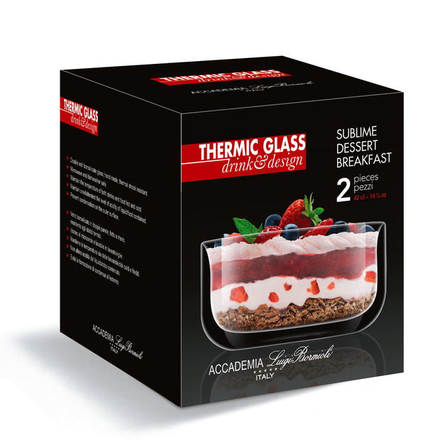 Thermic Glass Drink & Design Sublime Coppa Dessert Gelato 42 cl In Vetro Termico Borosilicato Set 2 Pz