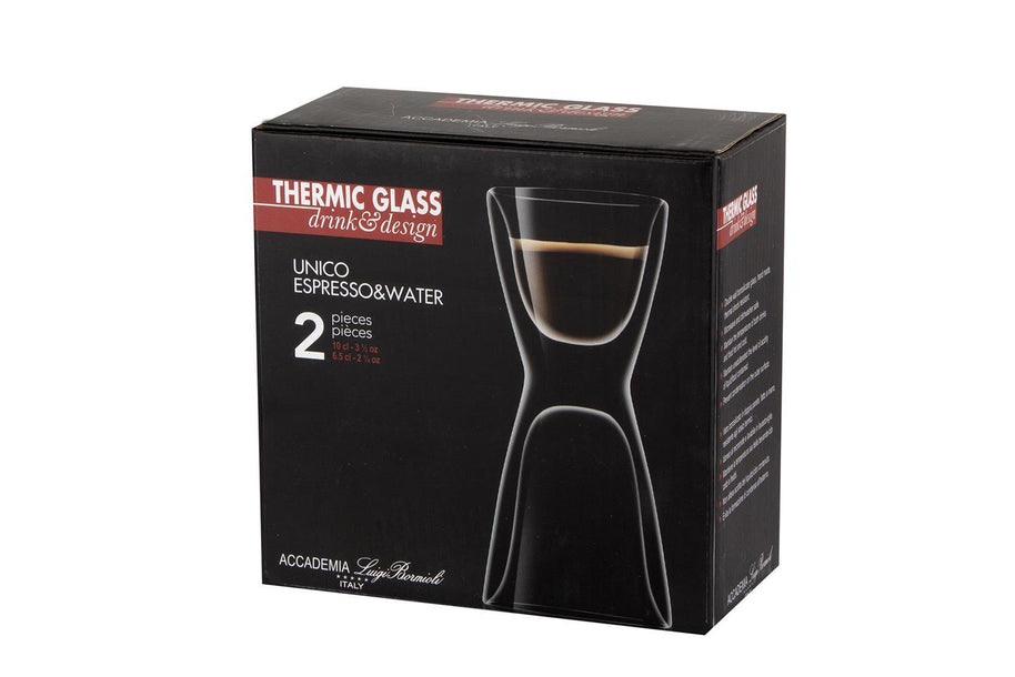 Thermic Glass Drink & Design Unico Espresso & Water Multipurpose Shot Glass 10 cl Set 2 Pcs