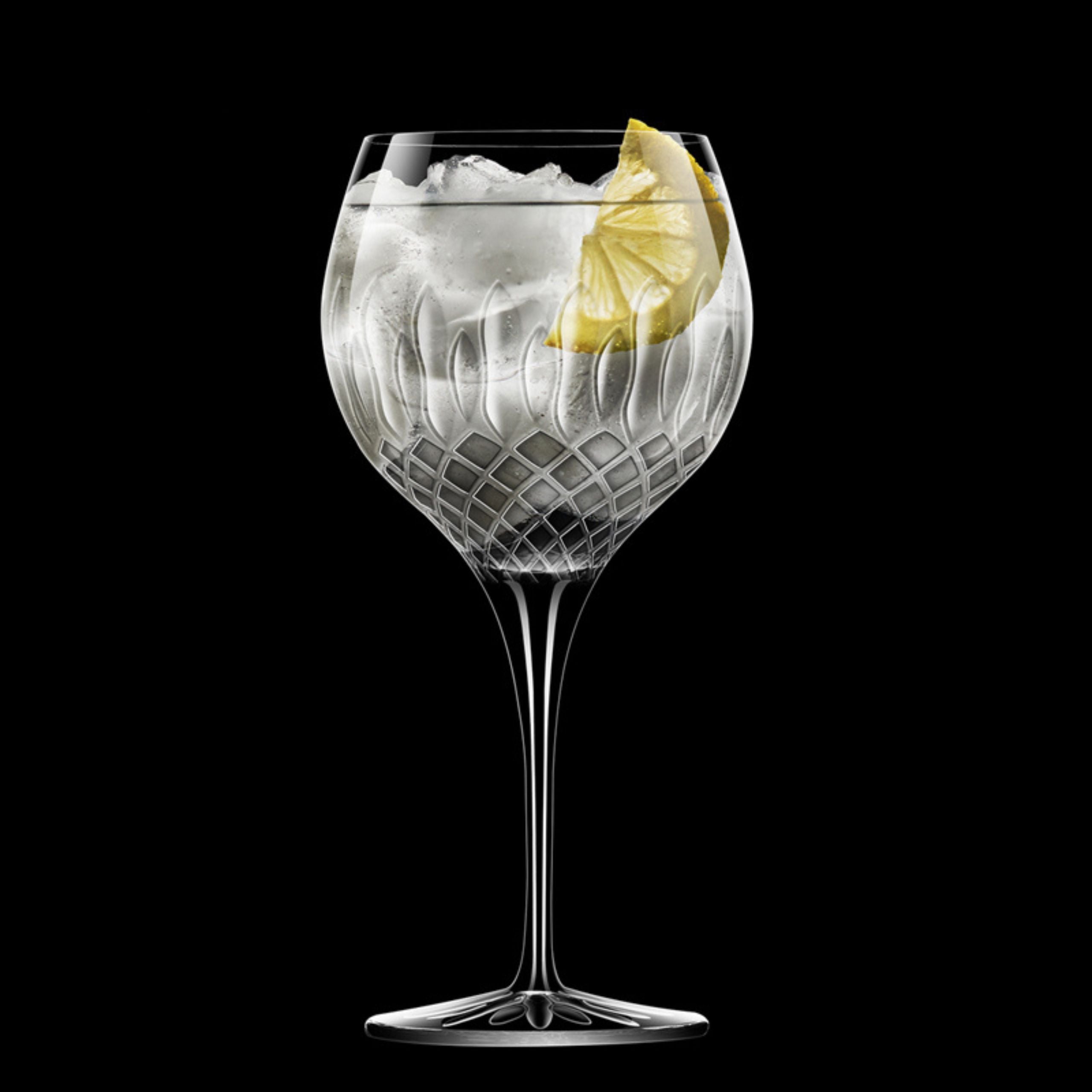 Diamante Calice Gin Tonic 65 cl In Vetro Set 4 Pz